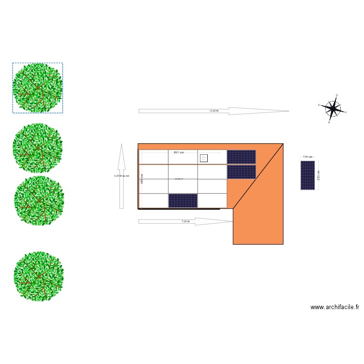toiture . Plan de 1 pièce et 31 m2