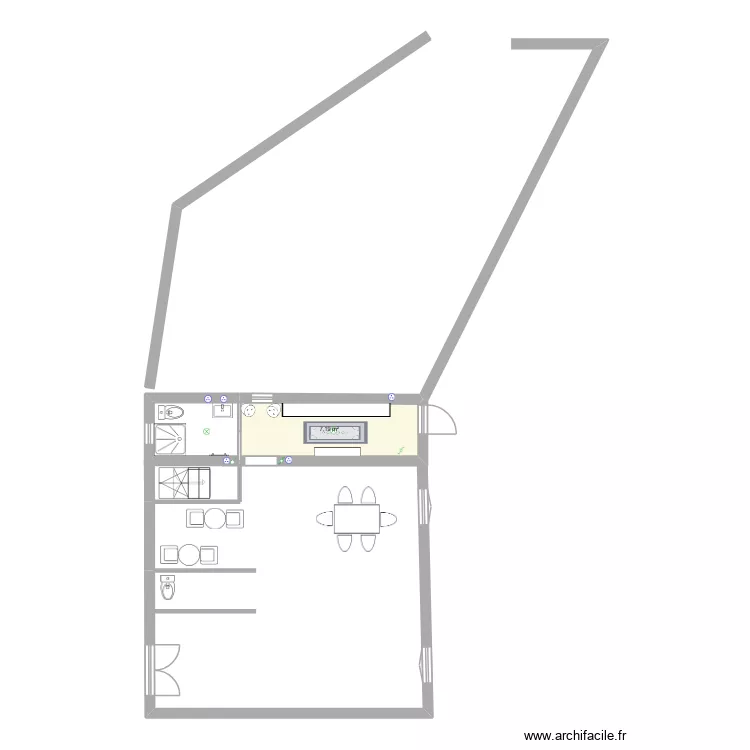 maison 49. Plan de 1  et 7 m²