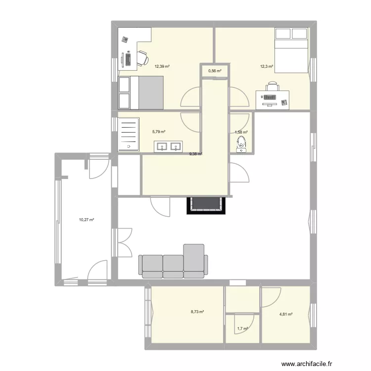 maison. Plan de 10  et 68 m²