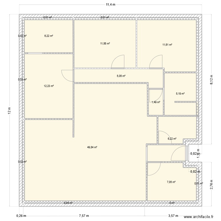 Maison Conflent Plain pied. Plan de 18 pièces et 117 m2