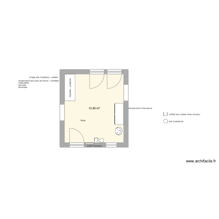 hall d\'entr&eacute;. Plan de 0 pièce et 0 m2