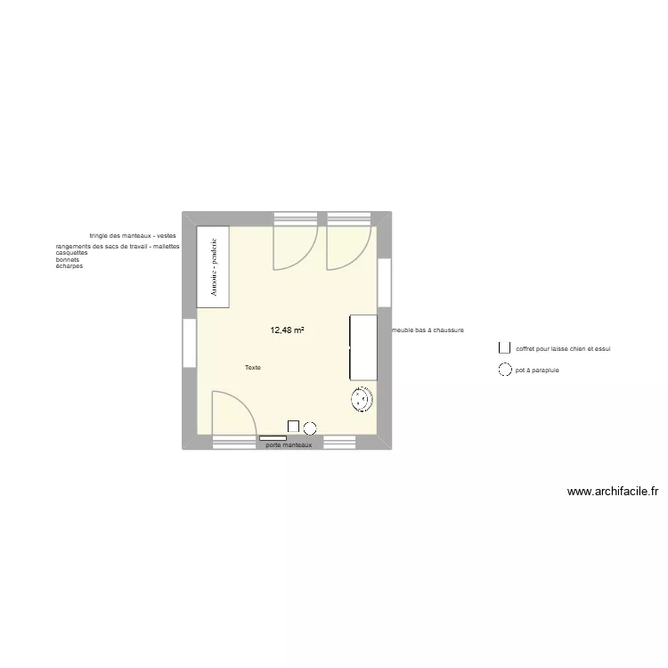 hall d\'entr&eacute;. Plan de 