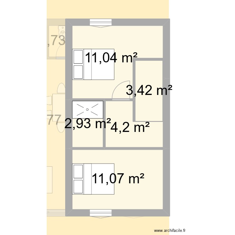 villeneuve 2. Plan de 10 pièces et 93 m2