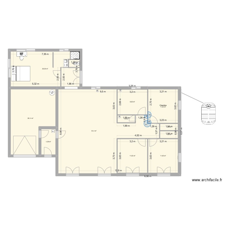 maison 2d3. Plan de 12 pièces et 173 m2