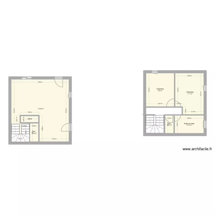 MOUSSERION. Plan de 7  et 65 m²