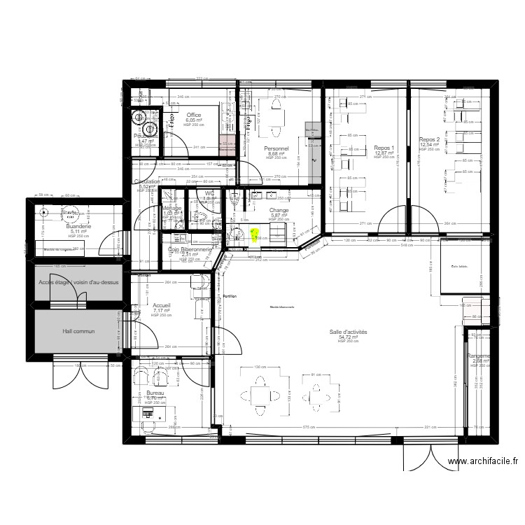 Evry - Bois Sauvage / Urba projet 2. Plan de 17 pièces et 142 m2