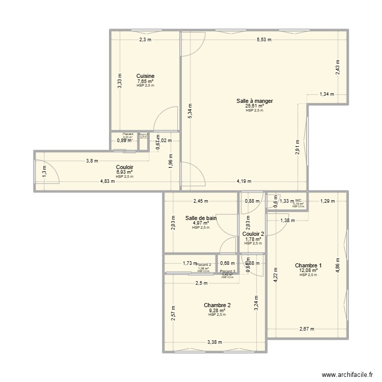 RENOULT. Plan de 12 pièces et 71 m2