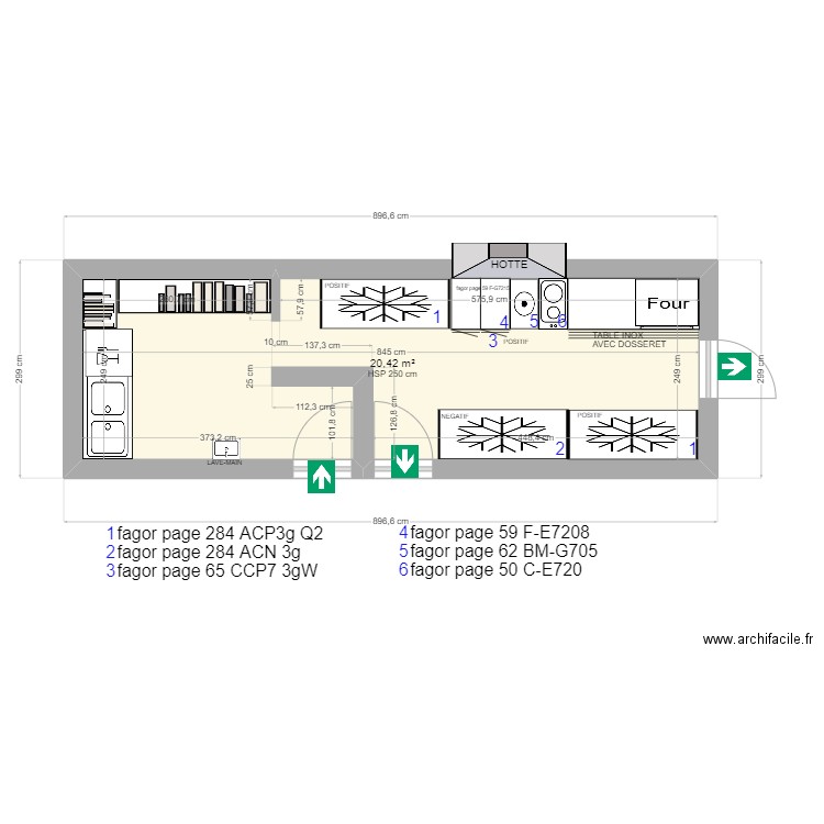 le Colisée 3. Plan de 1 pièce et 20 m2