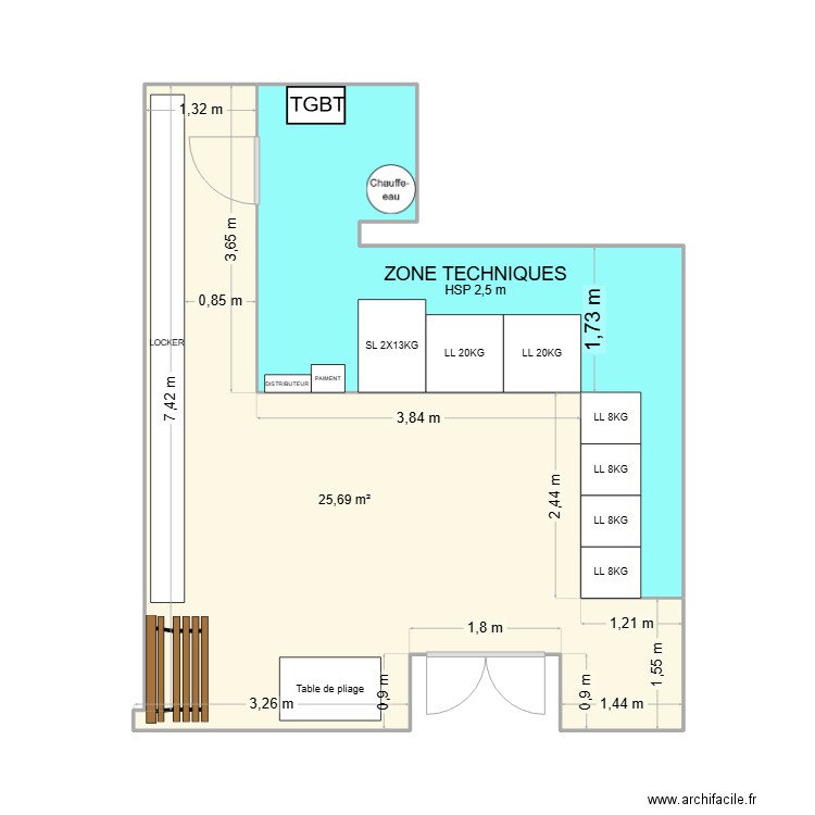 PLAN LAVERIE TOULOUSE PAULINE BARELLES. Plan de 2 pièces et 41 m2