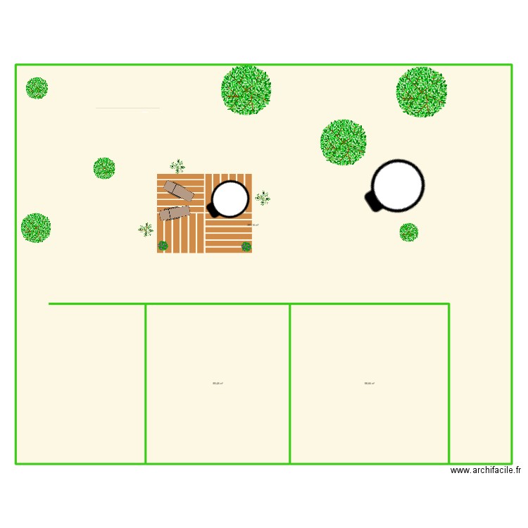 jardin m3. Plan de 3 pièces et 769 m2