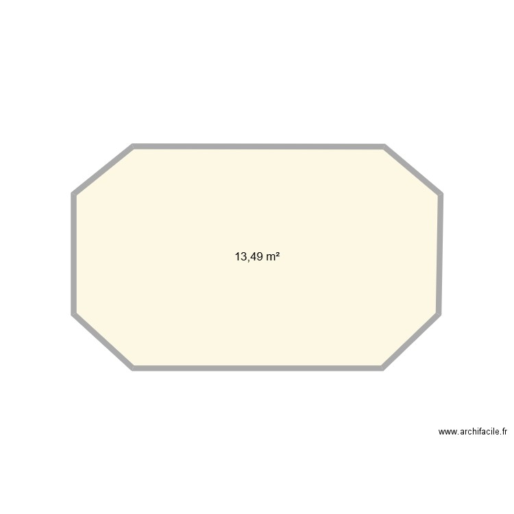 piscine. Plan de 1 pièce et 13 m2