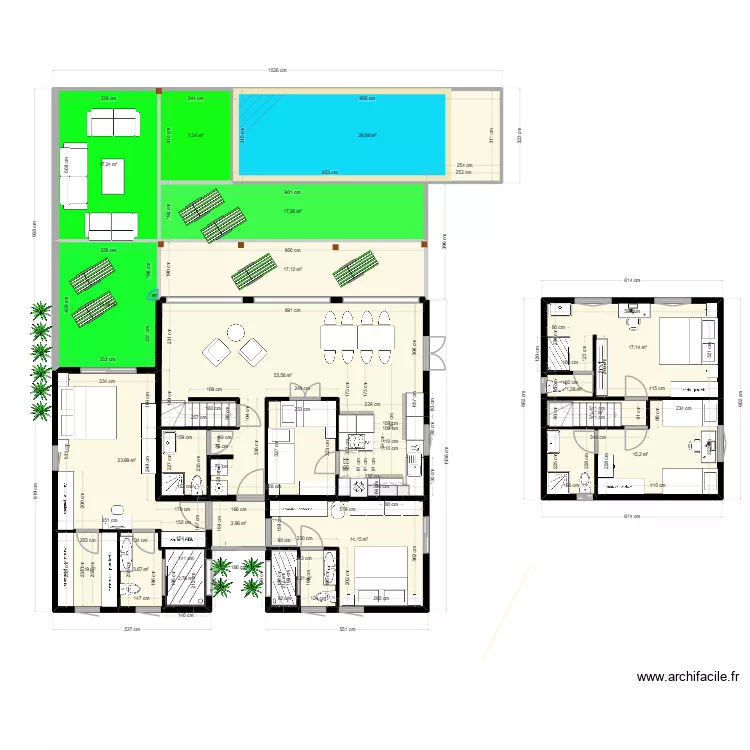 Villa Filao marc final2. Plan de 18  et 249 m²