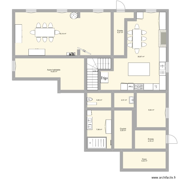 Plan maison troissereux. Plan de 12 pièces et 128 m2
