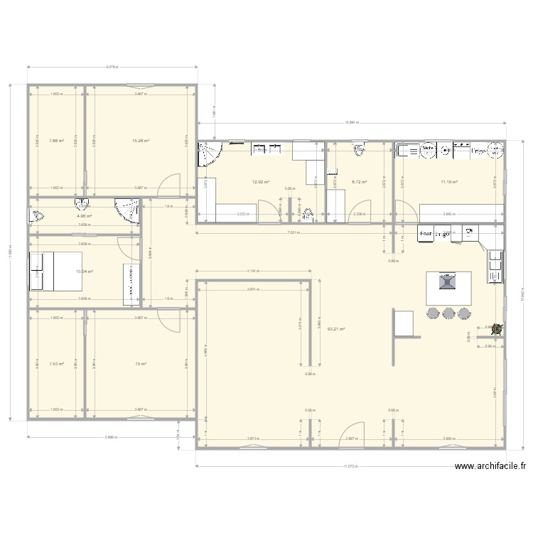 proj 2. Plan de 10 pièces et 184 m2