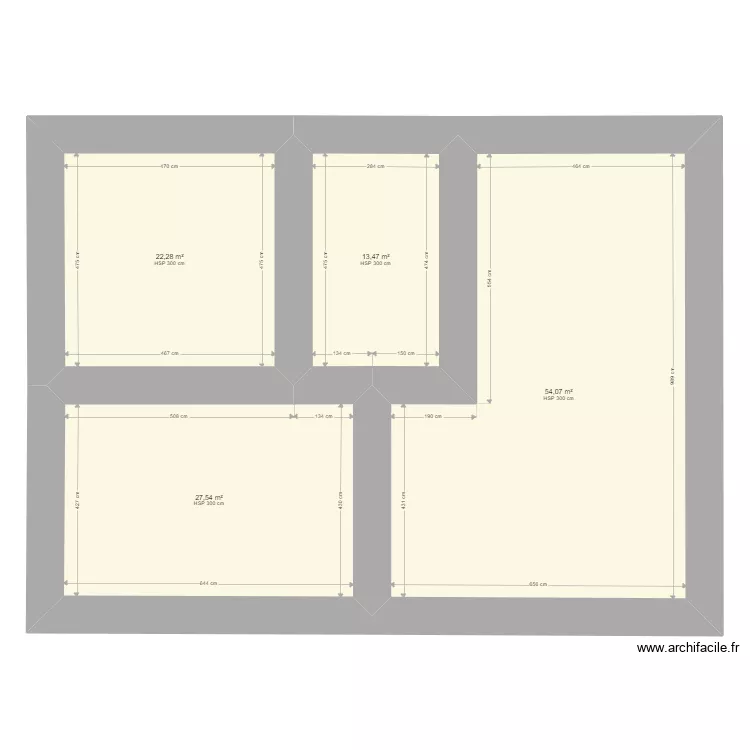 mas. Plan de 4  et 117 m²