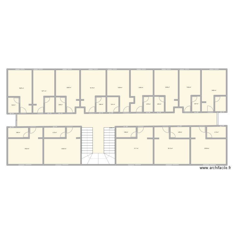 Etage MOTEL BAPA. Plan de 27 pièces et 353 m2
