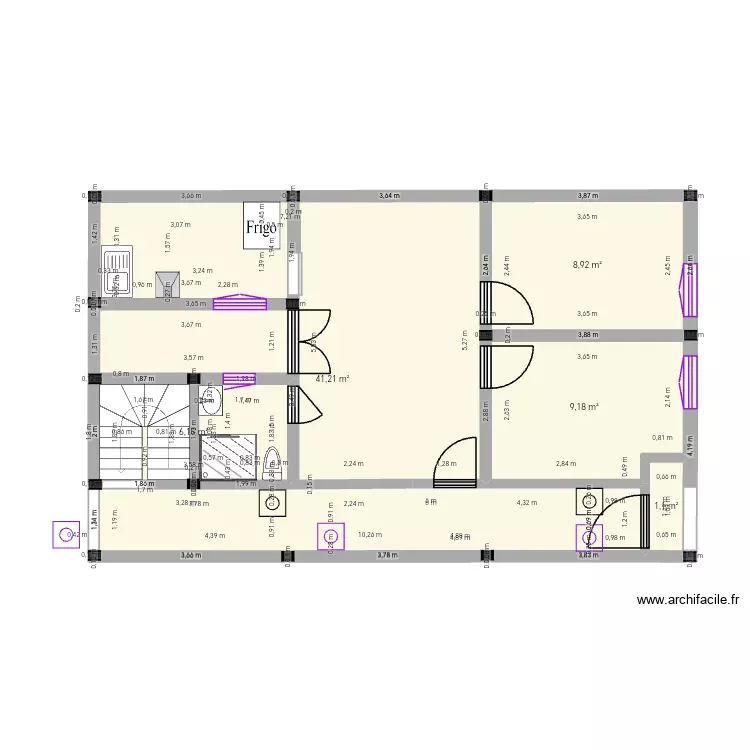 1er etage. Plan de 5 Pièces et 67 m² 1er etage. Plan de 5 Pièces et 67 m²