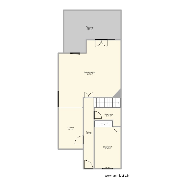 Santos RDC. Plan de 9 pièces et 86 m2