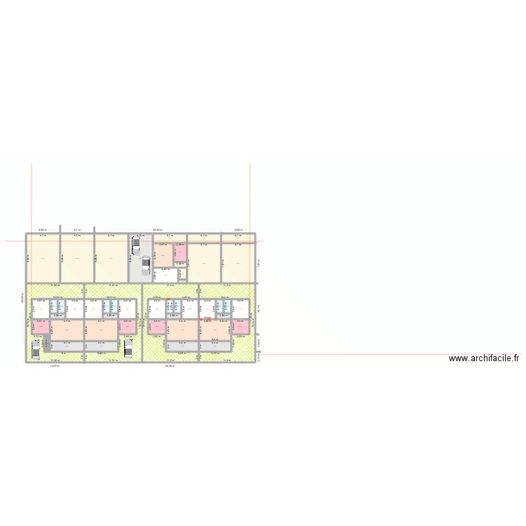 Plan Dabou Cote Ecole Jacq v5. Plan de 52 pièces et 1113 m2