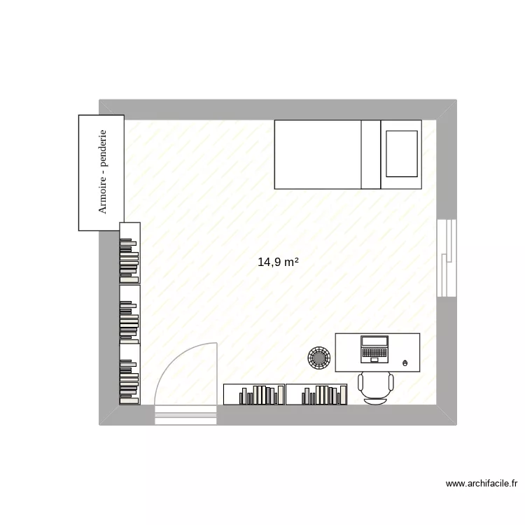 renouveau. Plan de 1 pièce et 15 m²