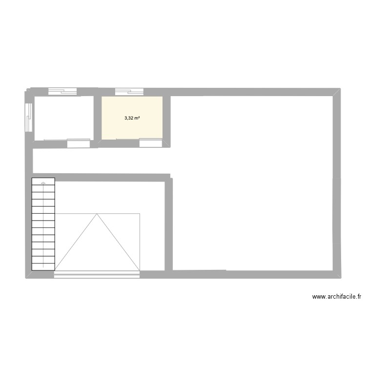 FROMAGERIE  etage. Plan de 1 pièce et 3 m2