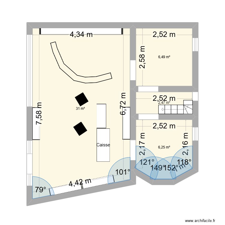 LGDINE. Plan de 4 pièces et 46 m2