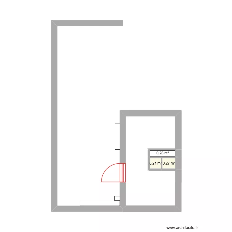 entr&eacute;e. Plan de 3  et 1 m²