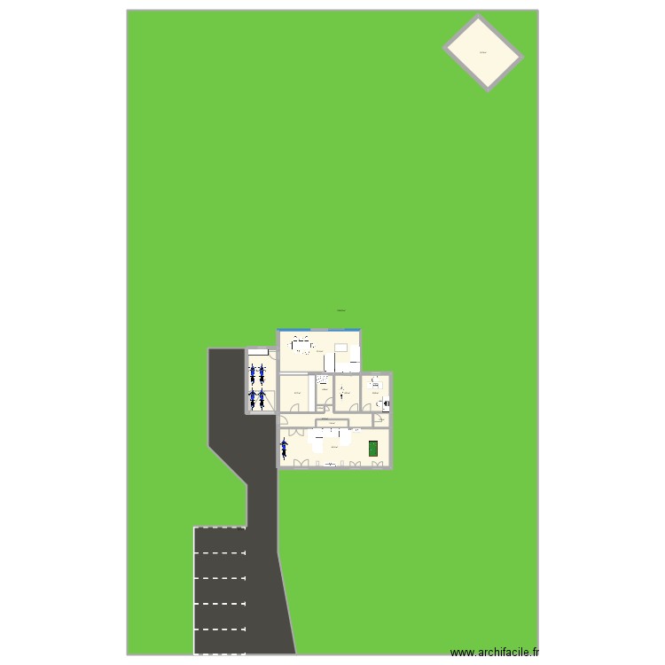 Maison. Plan de 14 pièces et -1773 m2