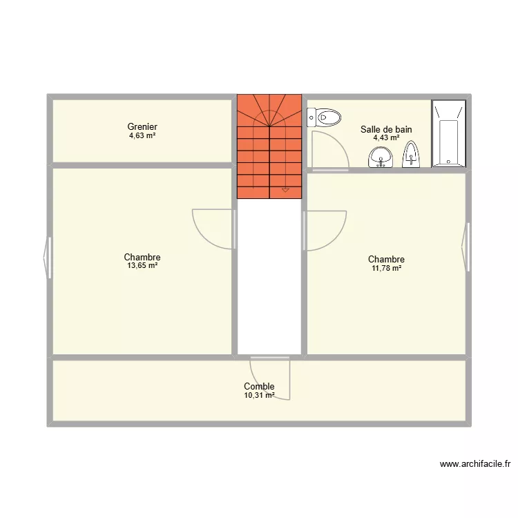 BAPTISTE ETAGE. Plan de 5 et 45 m² BAPTISTE ETAGE. Plan de 5 et 45 m²