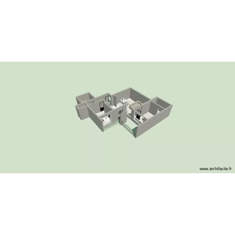 Appart. Plan de 7 Pièces et 69 m²