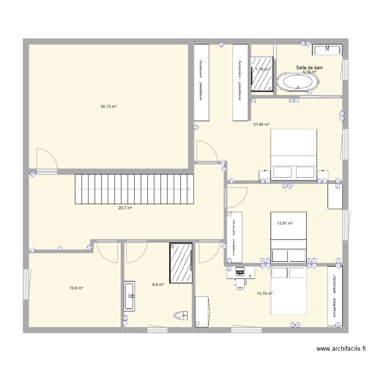 30.07 SON GECERLI OLAN Memet. Plan de 9 pièces et 128 m2