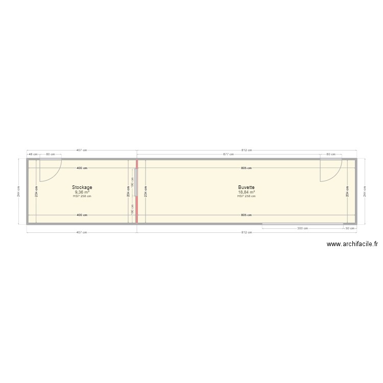 OSGL . Plan de 2 pièces et 28 m2