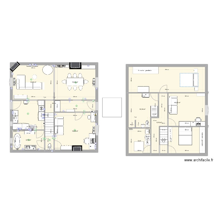 Maison2. Plan de 10 pièces et 144 m2