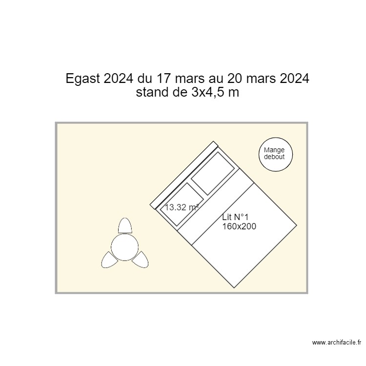 Egast 2024. Plan de 1 pièce et 13 m2
