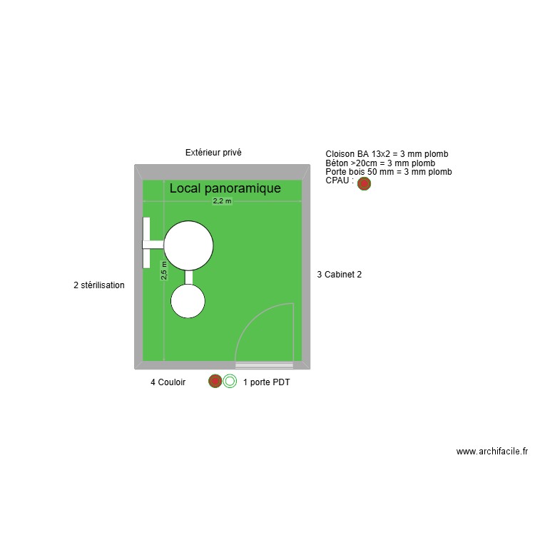 30131 Local panoramique. Plan de 1 pièce et 6 m2