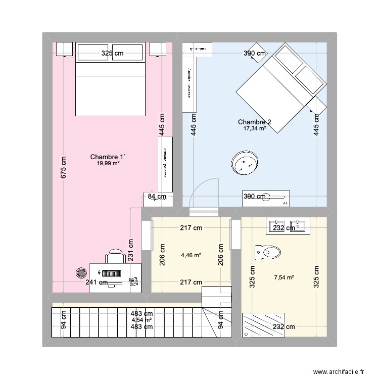 chambre. Plan de 0 pièce et 0 m2