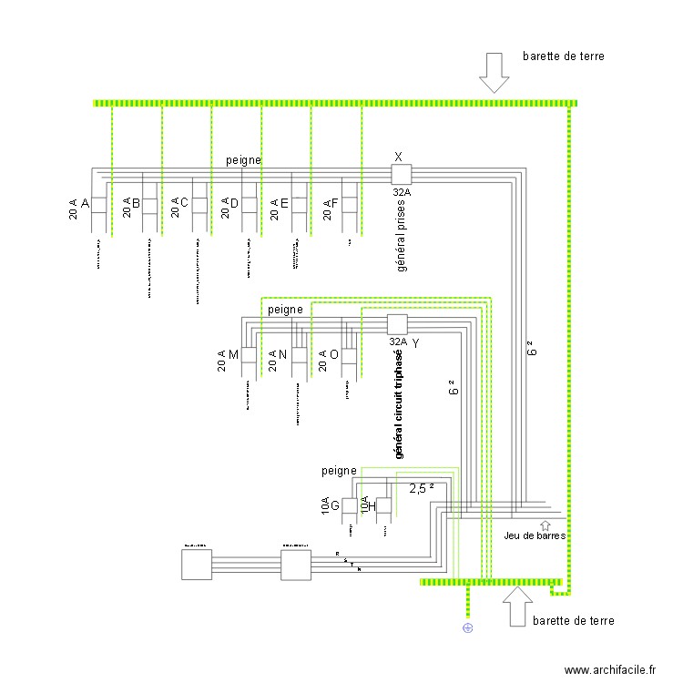 schéma unifilaire. Plan de 0 pièce et 0 m2