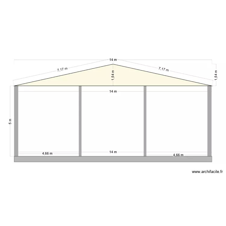coupe est ouest. Plan de 