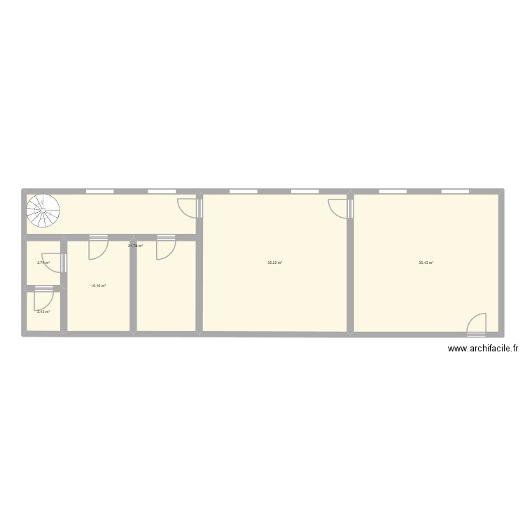 st pierre étage. Plan de 6 pièces et 108 m2
