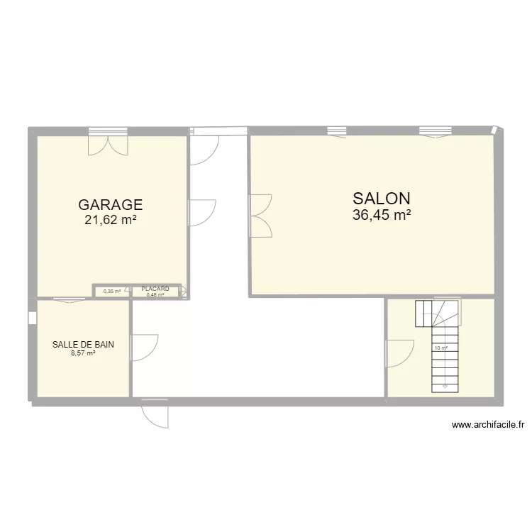 maison - 14m x 8m REZ CHAUSS2E. Plan de 