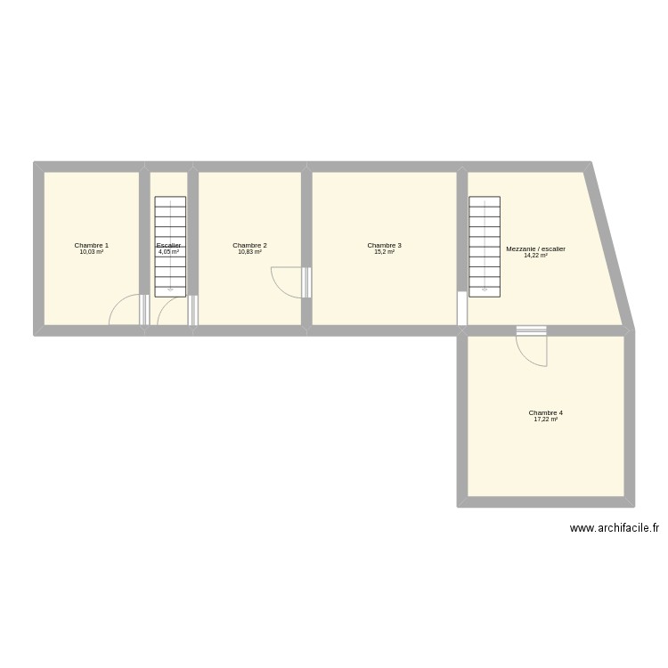 Mon plan, le haut. Plan de 6 pièces et 72 m2
