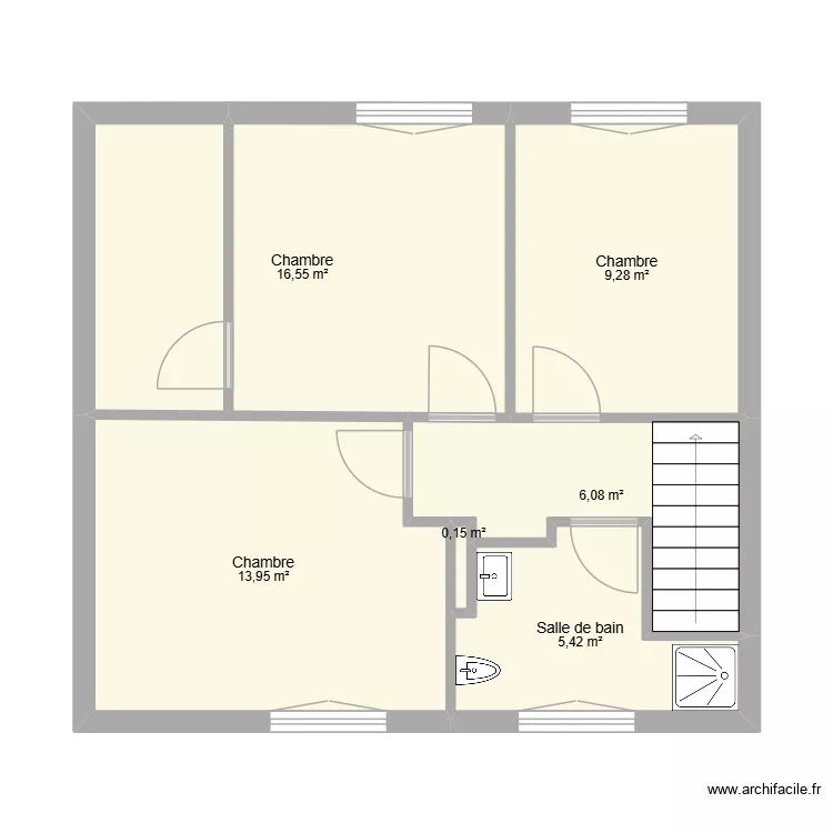 Ampere R+1 Existant. Plan de Ampere R+1 Existant. Plan de