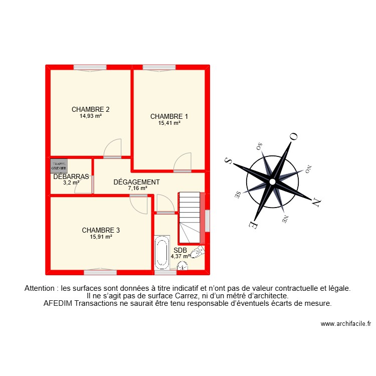 BI 29763-. Plan de 19 pièces et 197 m2