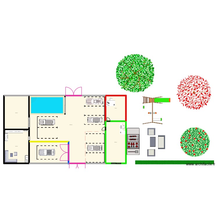 plan de batard. Plan de 6 pièces et 489 m2