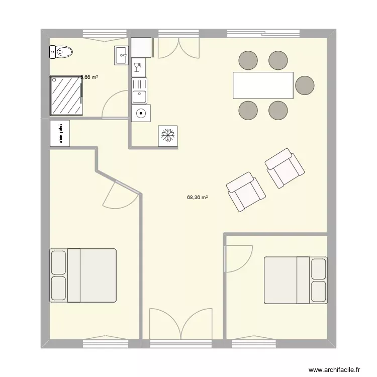 PLAN MESURES OK 3. Plan de 2 Pièces et 74 m² PLAN MESURES OK 3. Plan de 2 Pièces et 74 m²