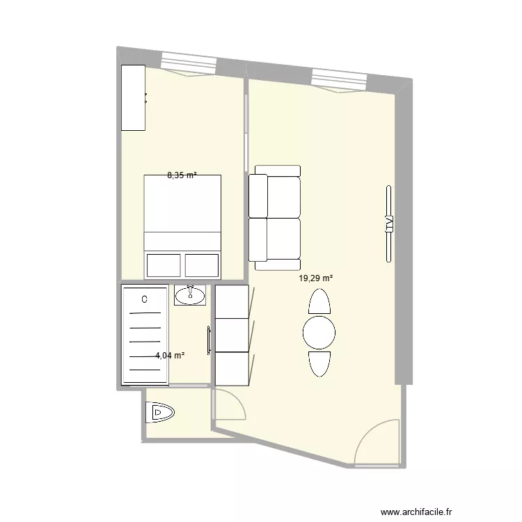 barla 2. Plan de 3  et 32 m²
