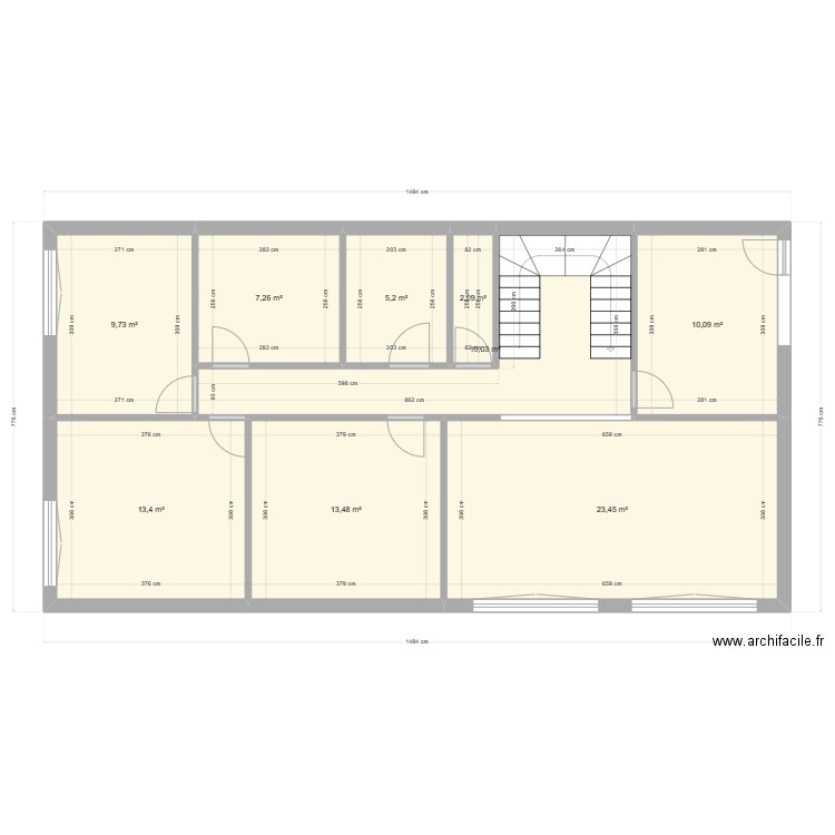 PETIT-QUEVILLY - Etage - Situation actuelle - Version 1. Plan de 0 pièce et 0 m2