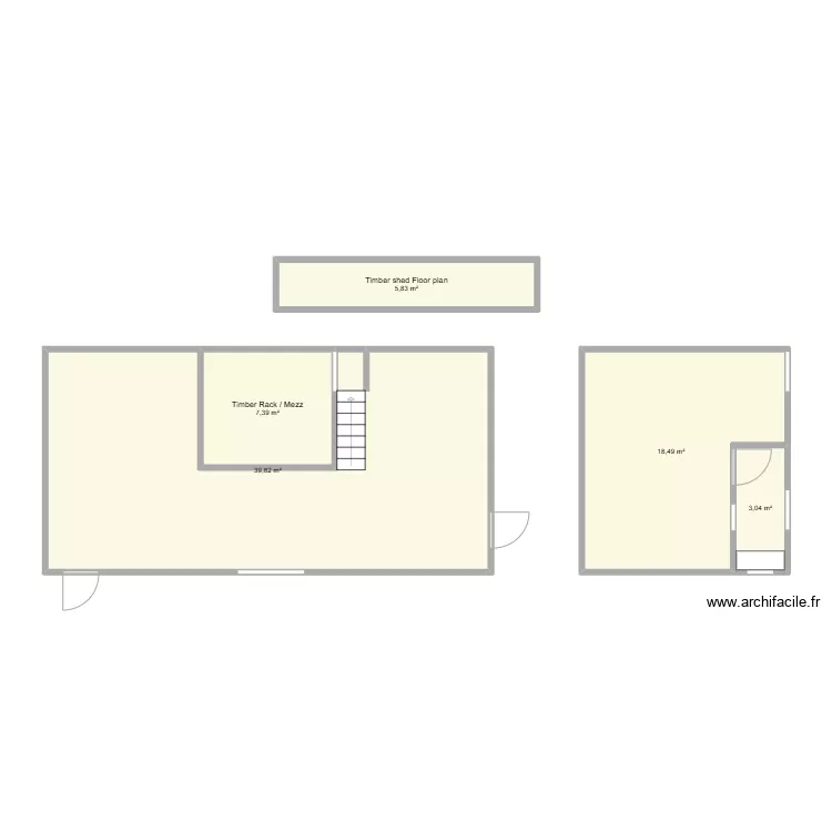 Timber shed floor plan. Plan de 