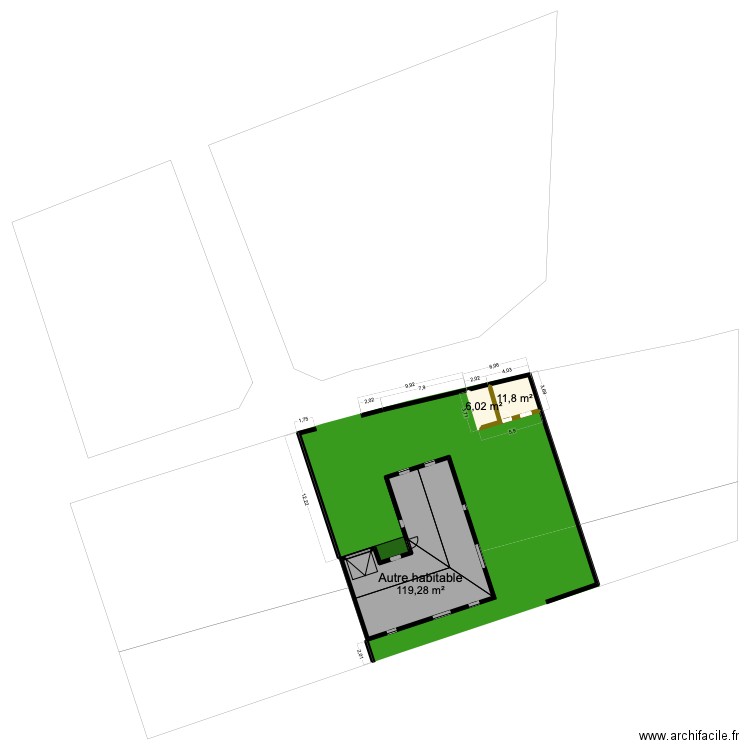 saint malo. Plan de 3 pièces et 137 m2
