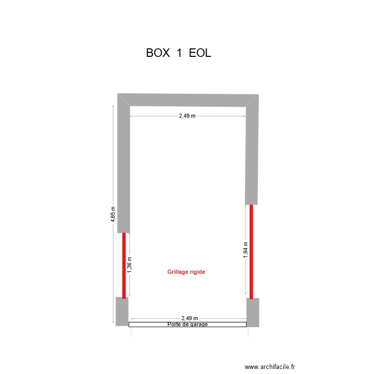 BOX 1. Plan de 0 pièce et 0 m2